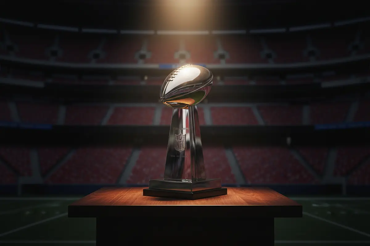 NFL Futures Langzeitwetten – Vince Lombardi Trophy auf einem Podest