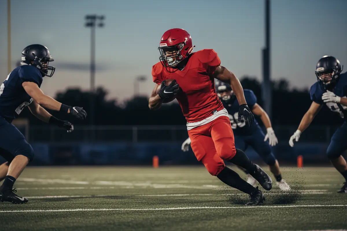 NFL Rushing Yards Wetten – Running Back mit Ball auf dem Spielfeld