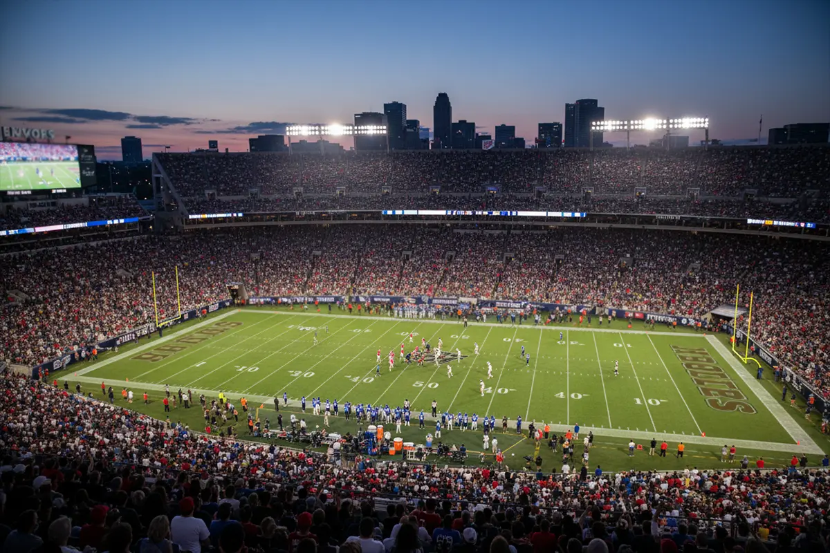 NFL Saison und Ligen – Vollbesetztes Football-Stadion bei einem Saisonspiel