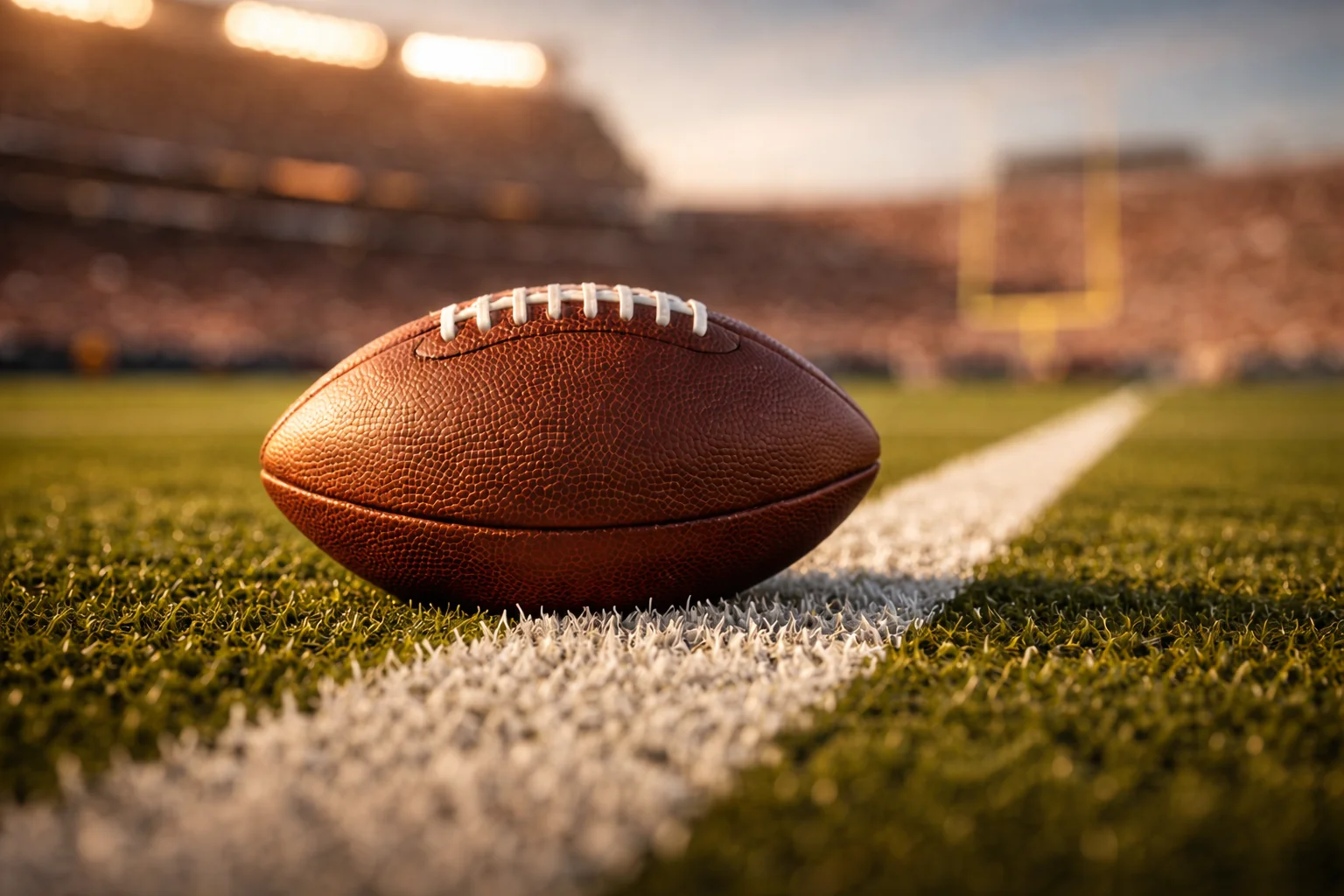 American Football auf dem Spielfeld bei Flutlicht — symbolisch für NFL-Spielquoten und Wettmarktanalyse