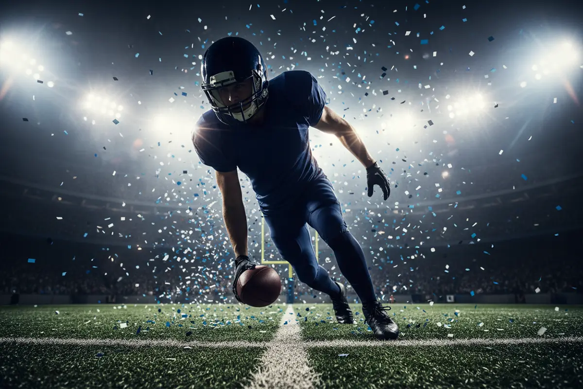 NFL Touchdown Wetten – Spieler erreicht die Endzone im Stadion